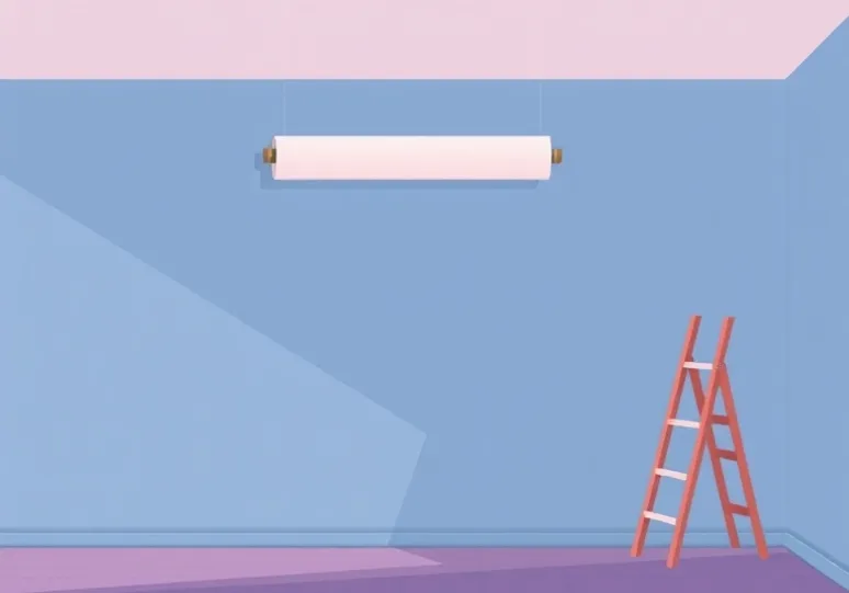 Pose de papier peint, rouleau et brosse à maroufler